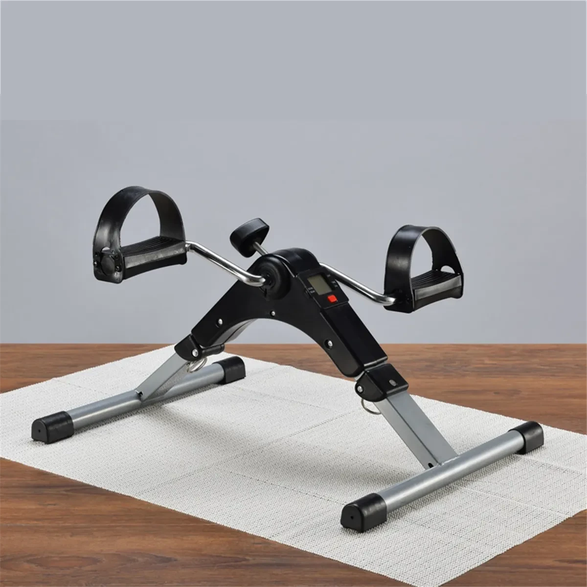 Foldable Mini Bike Fitness Equipment Stationary Bike Leg Trainer for the Elderly Rehabilitation Bike Leg Trainer Easy to Use Black